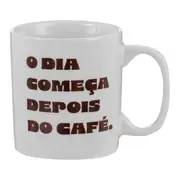 CANECA 250 ML DEPOIS DO CAFÉ - BRANCO/MARROM DE LEI - Foto 1