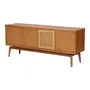 BUFFET 4 PORTAS 1,80 M X 45 CM COM PALHINHA ARES - TAUARI/FIBRA CLARA - Foto 4