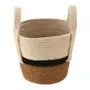 CESTO COM ALÇA 18 CM X 20 CM X 20 CM MOKKA - FIBRA CLARA/PRETO - Foto 1