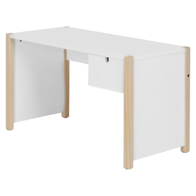 ESCRIVANINHA INFANTIL 1 GAVETA 86 CM X 40 CM PIN PLAY - NATURAL WASHED/BRANCO - Foto 2