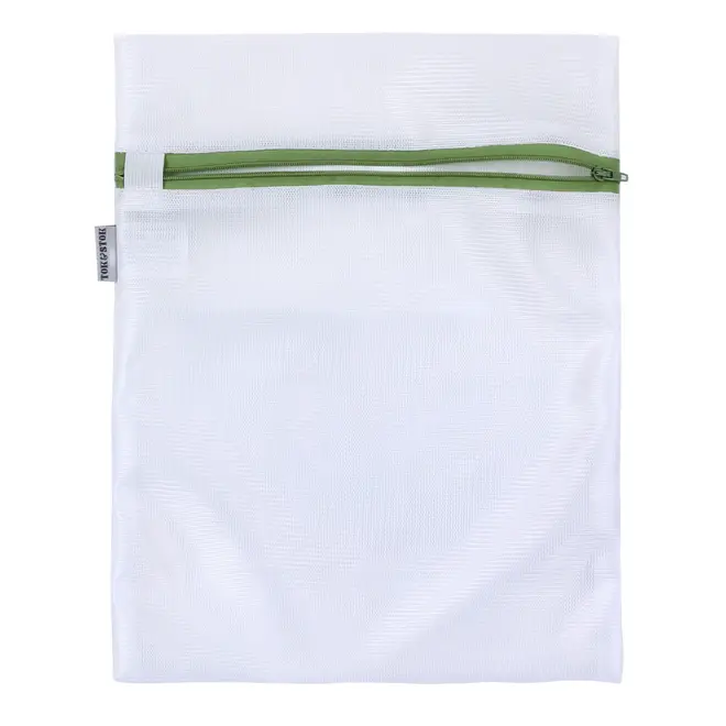 SACO PROTETOR PARA LAVAR ROUPA 33 CM X 26 CM SAFE - BRANCO/SÁLVIA - Foto 3