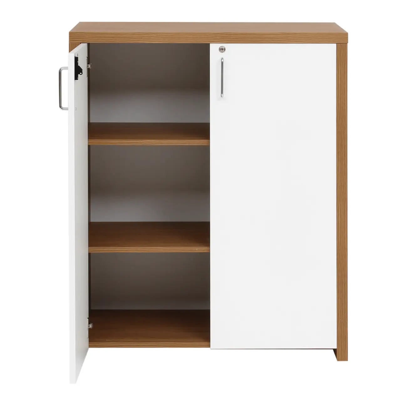 ARMÁRIO PARA ESCRITÓRIO MÉDIO 2 PORTAS BOSS - OAK TAMMI/BRANCO - Foto 2