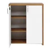 ARMÁRIO PARA ESCRITÓRIO MÉDIO 2 PORTAS BOSS - OAK TAMMI/BRANCO - Foto 2