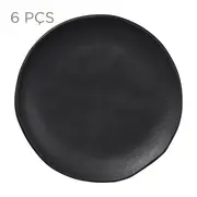 JOGO PRATO SOBREMESA C/6 PÇ GEO ORGÂNICO - PRETO FOSCO - Foto 1