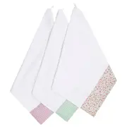 PANO DE PRATO COM 3 PETIT FLEUR - ROSA/VERDE - Foto 1