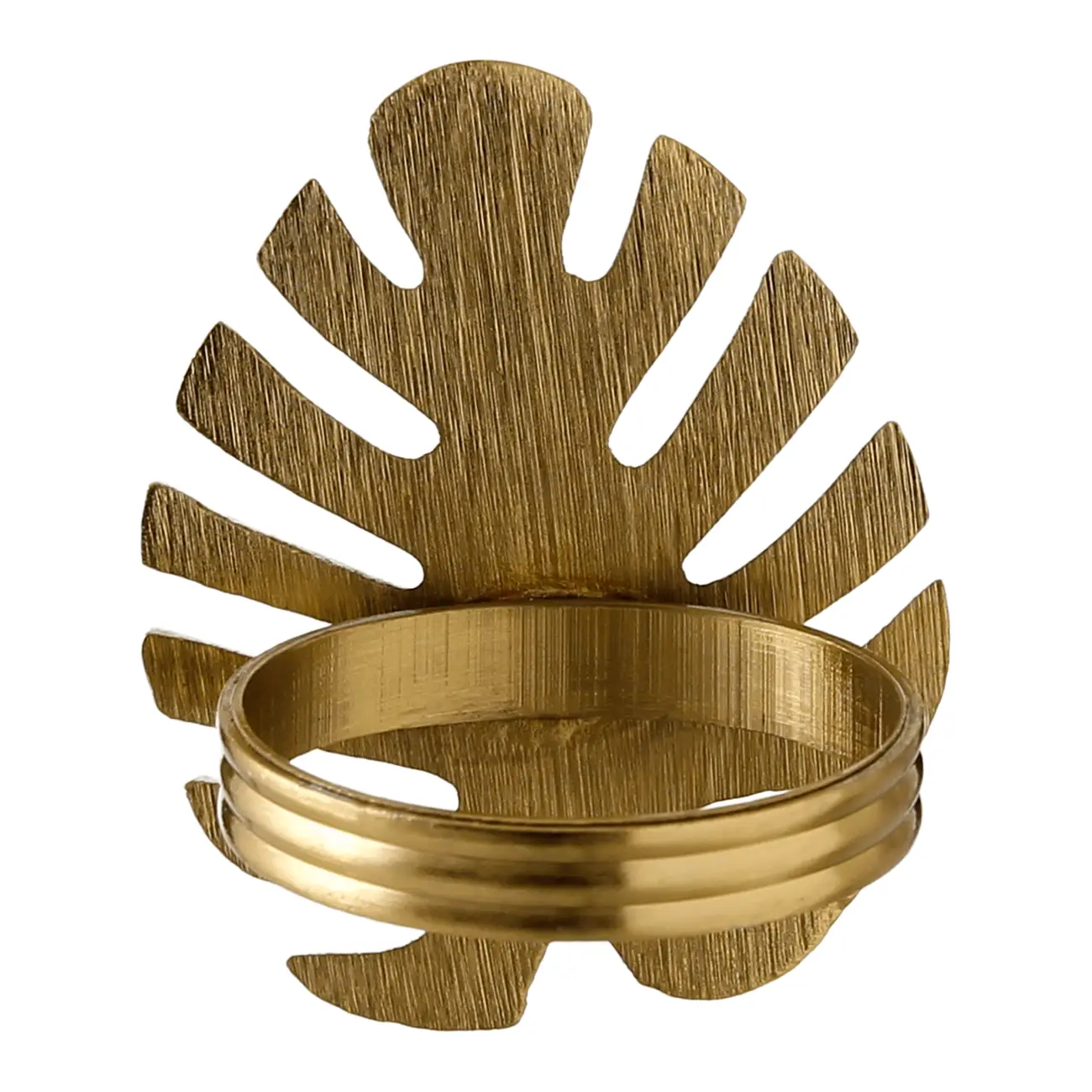 ARGOLA PARA GUARDANAPO CONJUNTO COM 2 PEÇAS FOLIAR - OURO VELHO - Foto 6