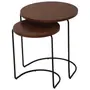 MESA LATERAL CONJUNTO COM 2 PEÇAS LOOP - PRETO/NOZES - Foto 4