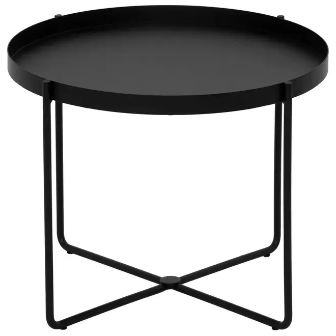 MESA LATERAL REDONDA 50 CM PIRIZ - PRETO - Foto 1