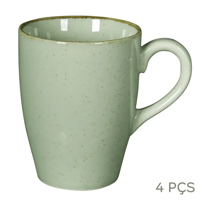 JG DE CANECA 350ML C/4 PEÇAS MARURU - SÁLVIA/ARGILA - Foto 1