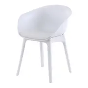 CADEIRA DE JANTAR COM BRAÇOS TALIA - BRANCO/BRANCO - Foto 1