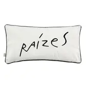 ALMOFADA 60 CM X 30 CM MANUSCRITO VIDA RAIZES - OFF WHITE/PRETO - Foto 2