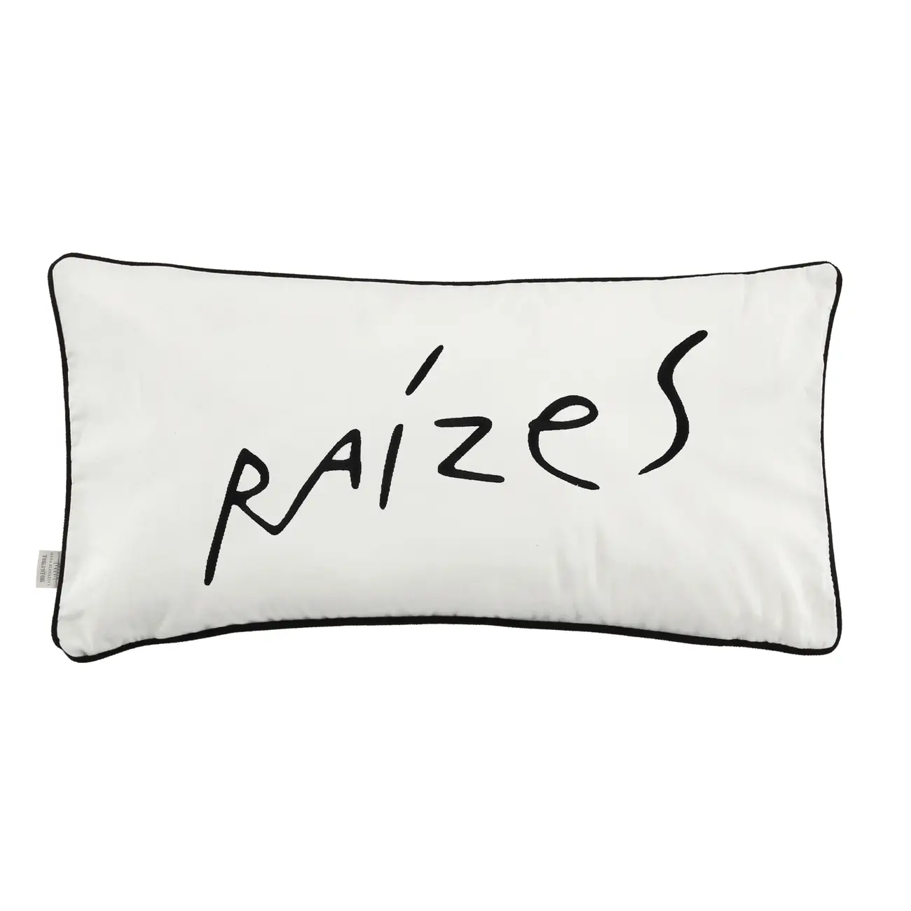 ALMOFADA 60 CM X 30 CM MANUSCRITO VIDA RAIZES - OFF WHITE/PRETO - Foto 2