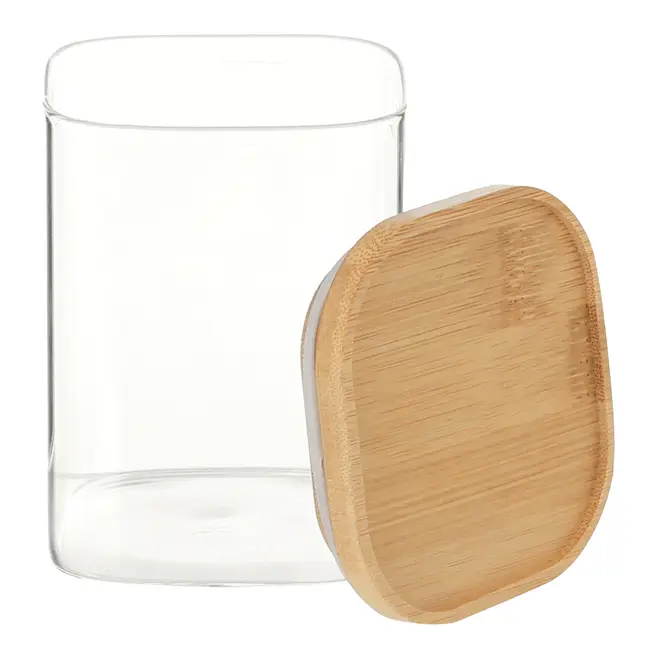 POTE 450 ML BAMBOO BORUS QUADRADO - INCOLOR/BAMBU - Foto 3