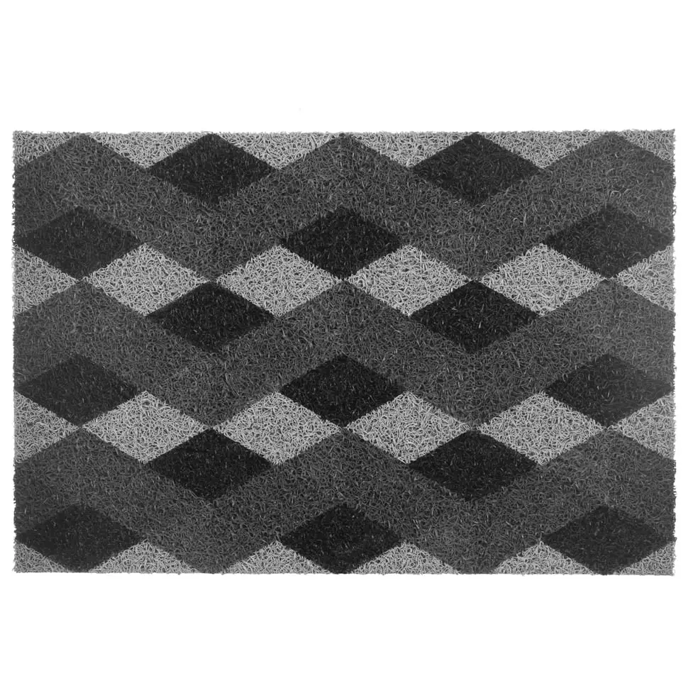 CAPACHO 40 CM X 60 CM FORMAS - CINZA/PRETO - Foto 1