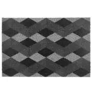CAPACHO 40 CM X 60 CM FORMAS - CINZA/PRETO - Foto 1