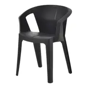 CADEIRA EMPILHÁVEL COM BRAÇOS UNA - PRETO - Foto 1