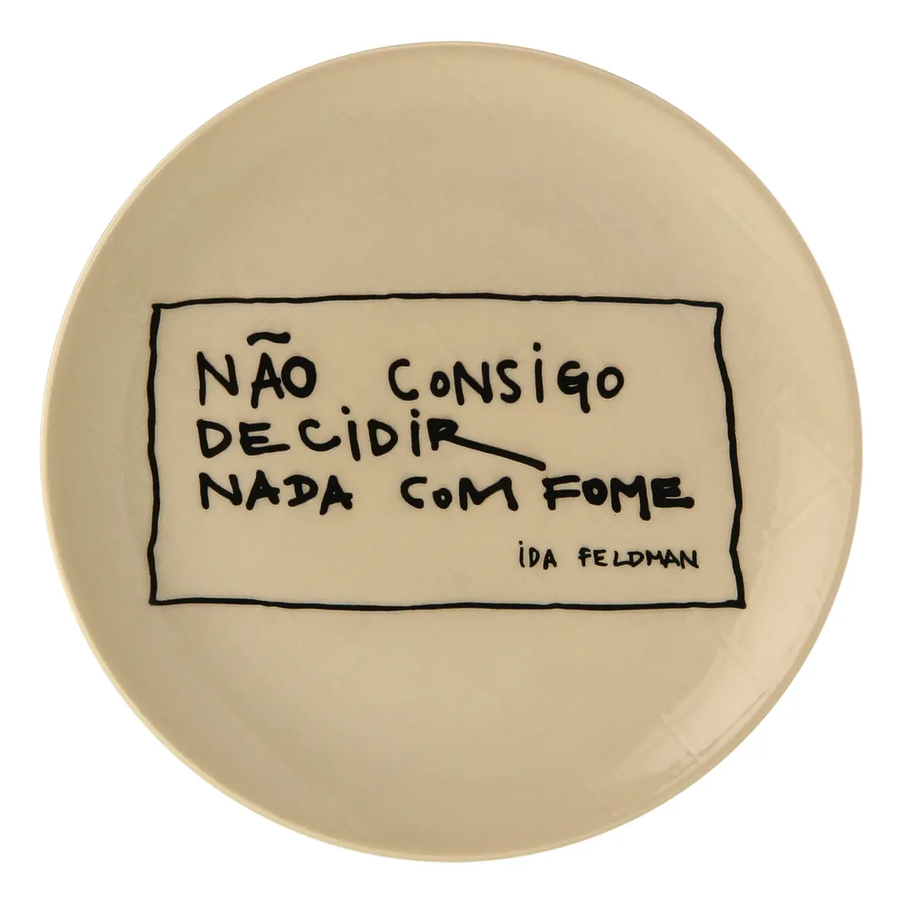 PRATO SOBREMESA IDA - NADA COM FOME - NATURAL/PRETO - Foto 1