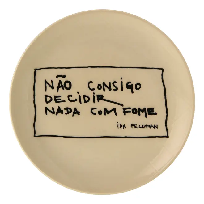 PRATO SOBREMESA IDA - NADA COM FOME - NATURAL/PRETO - Foto 1