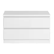 MESA DE CABECEIRA 2 GAVETAS MINCE - BRANCO - Foto 1