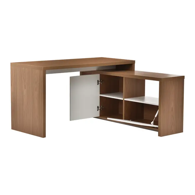 MESA COM BALCÃO 2 PORTAS 1,35 M X 1,35 M FIND - FREIJÓ/BRANCO - Foto 2