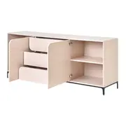 BUFFET 2 PORTAS/3 GAVETAS 1,80 M X 45 CM NASH - AREIA/PRETO - Foto 5