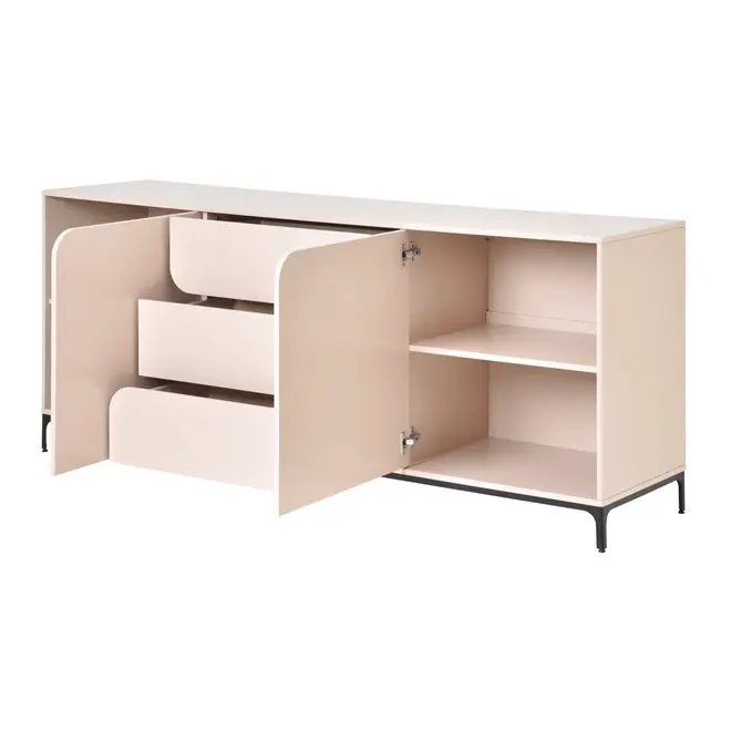 BUFFET 2 PORTAS/3 GAVETAS 1,80 M X 45 CM NASH - AREIA/PRETO - Foto 5
