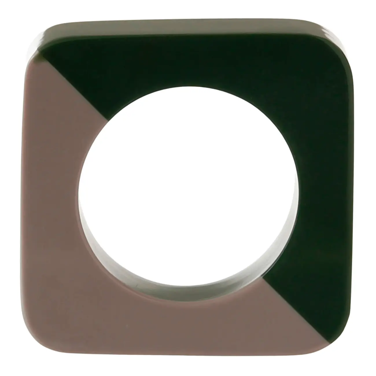 ARGOLA PAR GUARDANAPO CONJUNTO COM 2 PEÇAS DUO COLOR - MUSGO/CAMELO - Foto 1