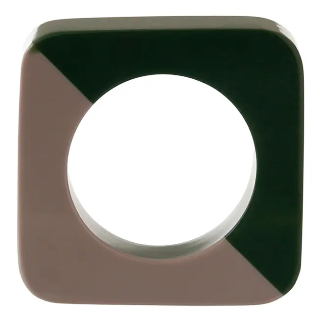 ARGOLA PAR GUARDANAPO CONJUNTO COM 2 PEÇAS DUO COLOR - MUSGO/CAMELO - Foto 1