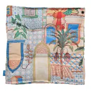 FUTON 40 CM X 40 CM SAUDADE TROPICAL - AZUL HISTÓRICO/MULTICOR - Foto 1