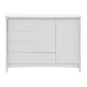 CÔMODA 4 GAVETAS/1 PORTA 1,22 M X 50 CM MON DIEU - BRANCO - Foto 1