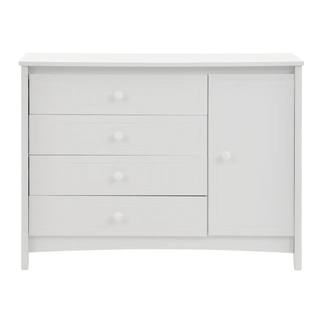 CÔMODA 4 GAVETAS/1 PORTA 1,22 M X 50 CM MON DIEU - BRANCO - Foto 1