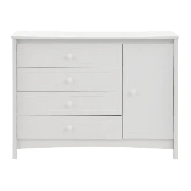 CÔMODA 4 GAVETAS/1 PORTA 1,22 M X 50 CM MON DIEU - BRANCO - Foto 1