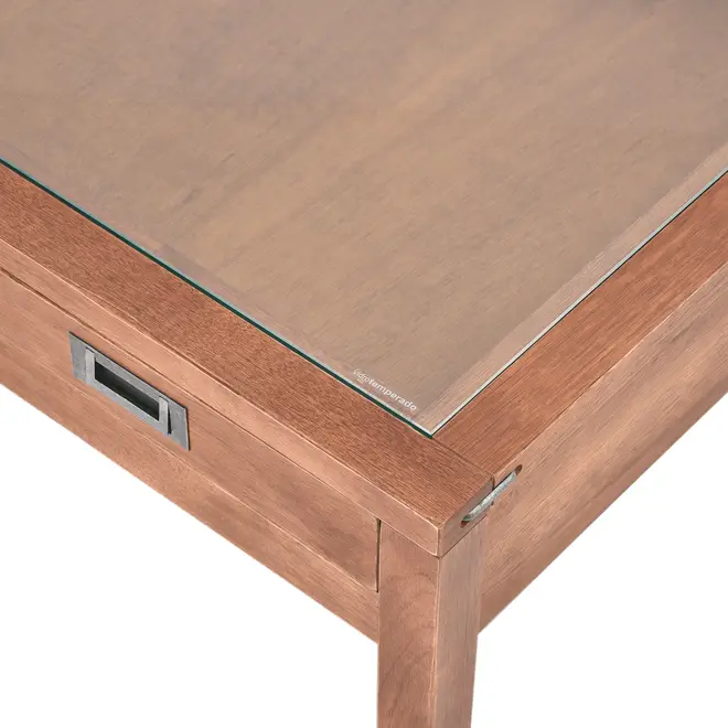 MESA DE CENTRO 96 CM X 65 CM ARMAZÉM - NOZES/INCOLOR - Foto 3