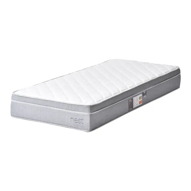 COLCHÃO SOLTEIRO COM MOLAS 88 CM X 1,88 M X 24 CM NEST - CINZA/BRANCO - Foto 2