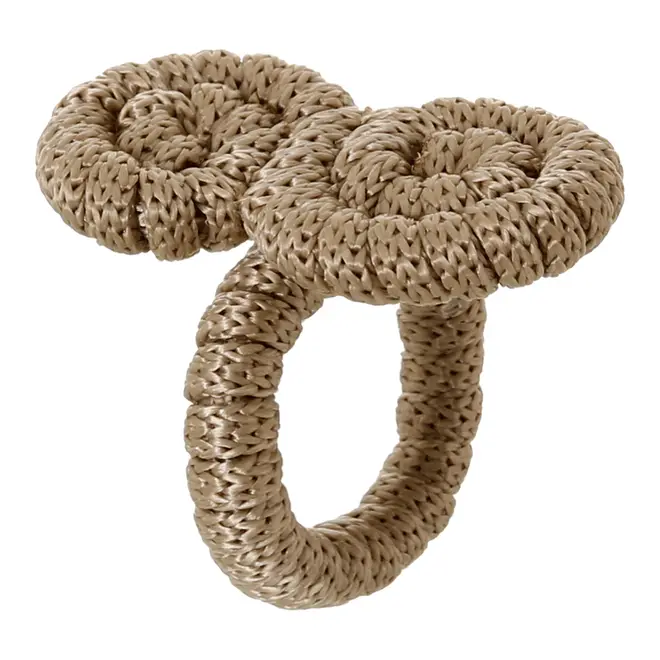 ARGOLA PARA GUARDANAPO CONJUNTO COM 2 PEÇAS ARABESCO - CAMELO - Foto 3