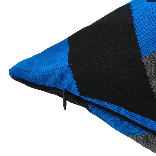 CAPA PARA ALMOFADA 45 CM X 45 CM GEO FORMS - AZUL COBALTO/KONKRET - Foto 3