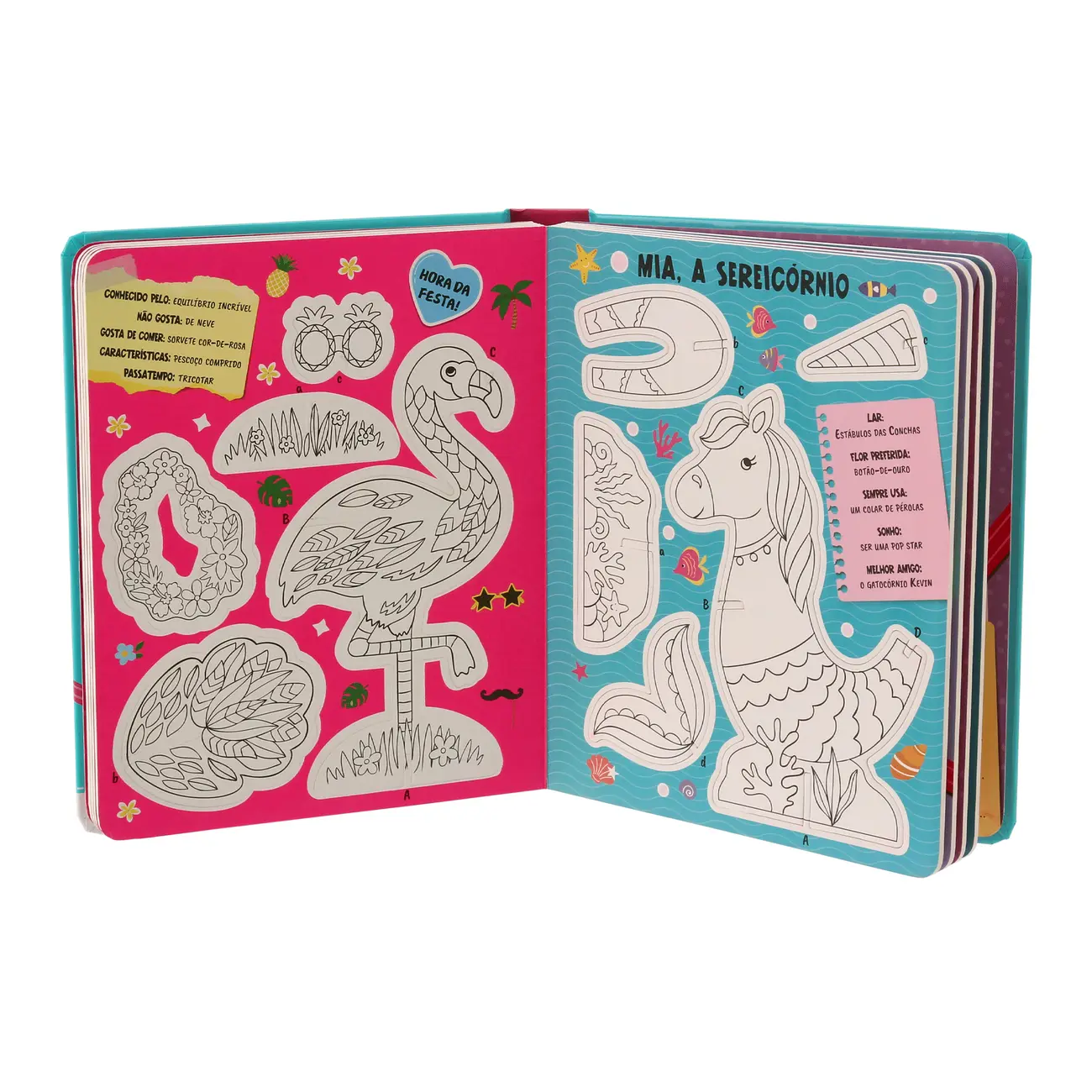 COLORIR E MONTAR: UNICORNIOS, BICHOS-PREGUICA, FLAMINGOS LIVRO INFANTIL - MULTICOR - Foto 5