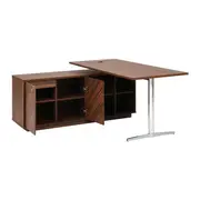 MESA COM BALCÃO 2 PORTAS /1 GAVETA 1,60 M X 1,60 M VINCENT - PAU FERRO/ALUMÍNIO - Foto 6
