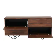 BUFFET 4 PORTAS BASCULANTES 1,60 M X 45 CM HEPTA - PAU FERRO/PRETO - Foto 5