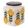 POTE HERMÉTICO 840 ML BLOOMBELOT - AMARELO HANBAR/MARROM DE LEI - Foto 1