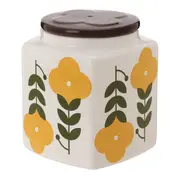 POTE HERMÉTICO 840 ML BLOOMBELOT - AMARELO HANBAR/MARROM DE LEI - Foto 1