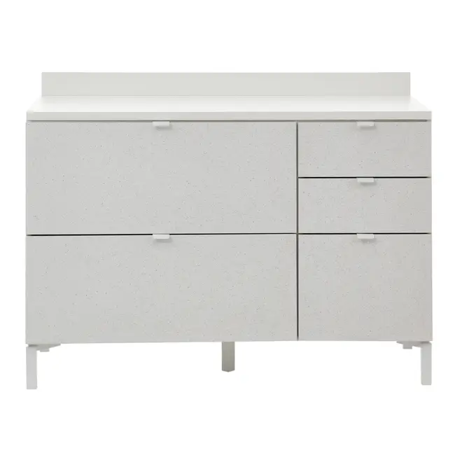 ARMÁRIO INF. 120 2P/3G C/TAMPO SLEEK - BRANCO/GRANILITE - Foto 1