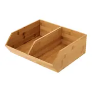 ORGANIZADOR EMPILHÁVEL 34 CM X 31 CM COM 2 DIVISÓRIAS BAMBOO - BAMBU - Foto 3