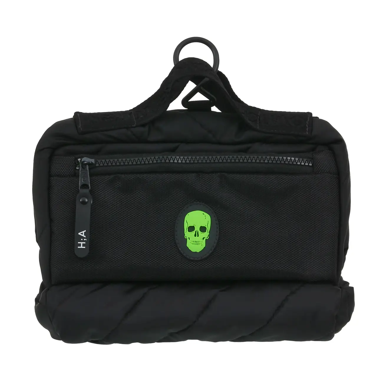 NÉCESSAIRE PARA VIAGEM CAVEIRA - PRETO/VERDE FLUOR - Foto 1