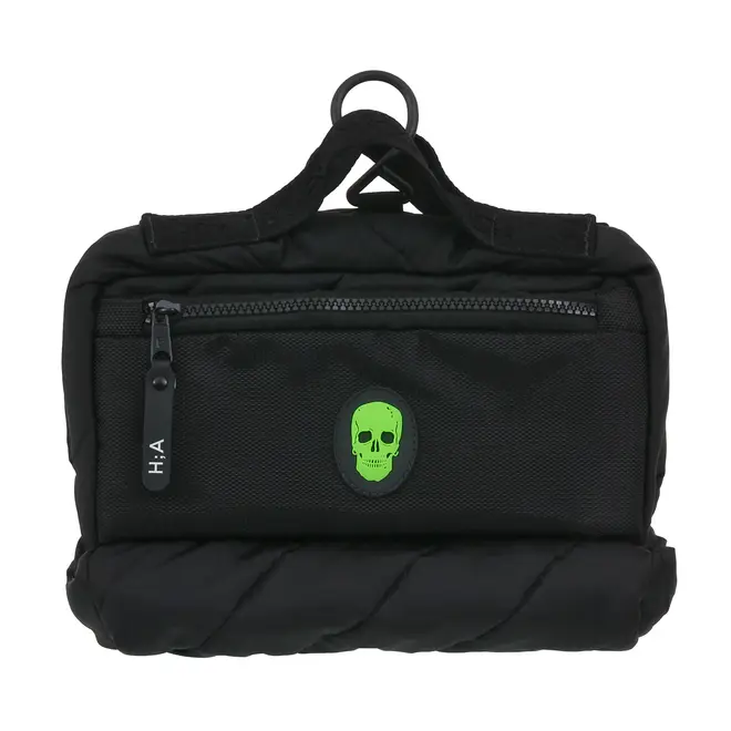 NÉCESSAIRE PARA VIAGEM CAVEIRA - PRETO/VERDE FLUOR - Foto 1