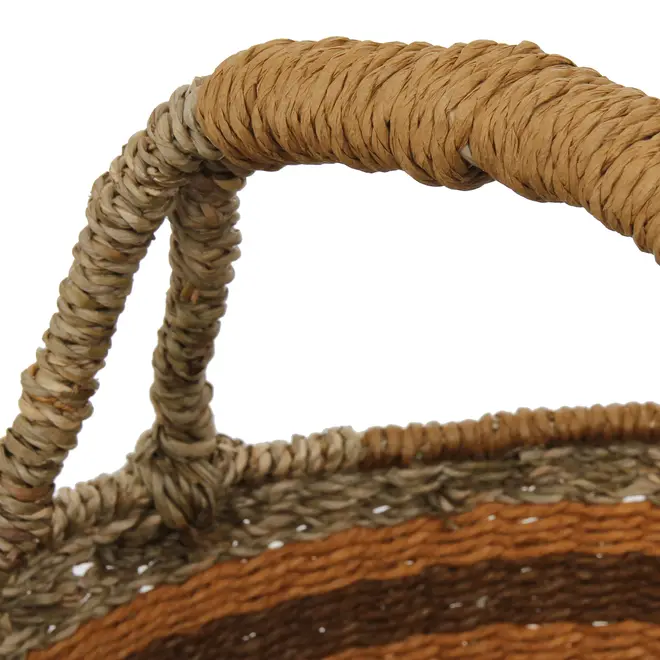 CESTO 32 CM X 30 CM X 30 CM ENTREMEADO - FIBRA CLARA/CANELA DO CEILÃO - Foto 7