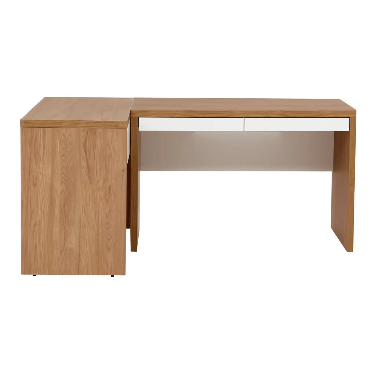 MESA COM 2 GAVETAS C/ MESA AUX BOSS - OAK TAMMI/BRANCO - Foto 1