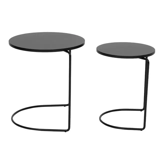 MESA LATERAL CONJUNTO COM 2 PEÇAS LOOP - PRETO/PRETO - Foto 4