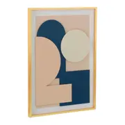 QUADRO I 70 CM X 50 CM GEODIMENSIONAL - OURO/GALAXY BLUE - Foto 2