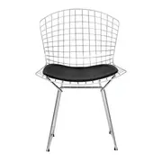 CADEIRA COM ALMOFADA BERTOIA - CROMADO/PRETO - Foto 2